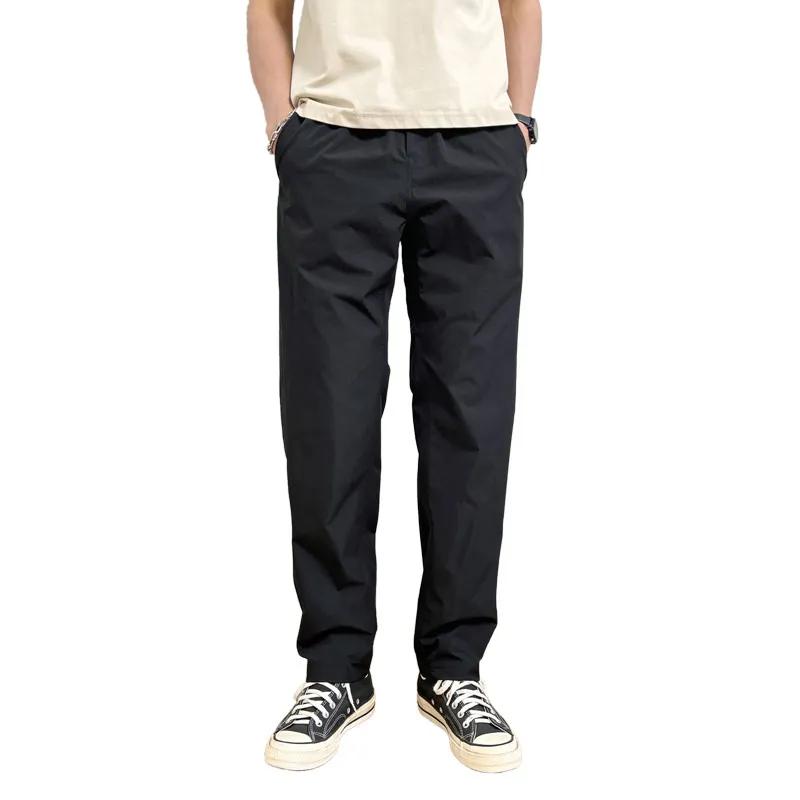 Pantalon cargo fin d'été pour hommes, pantalon fuselé décontracté avec poches zippées, pantalon stre