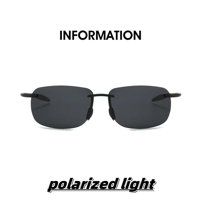 Nouvelles lunettes de soleil polarisées colorées ultra-légères sans cadre pour hommes et femmes maté