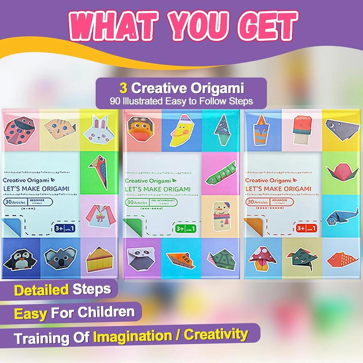Kit Origami 30/96 feuilles Origami papier artisanat guide livre bricolage projets d'artisanat fourni