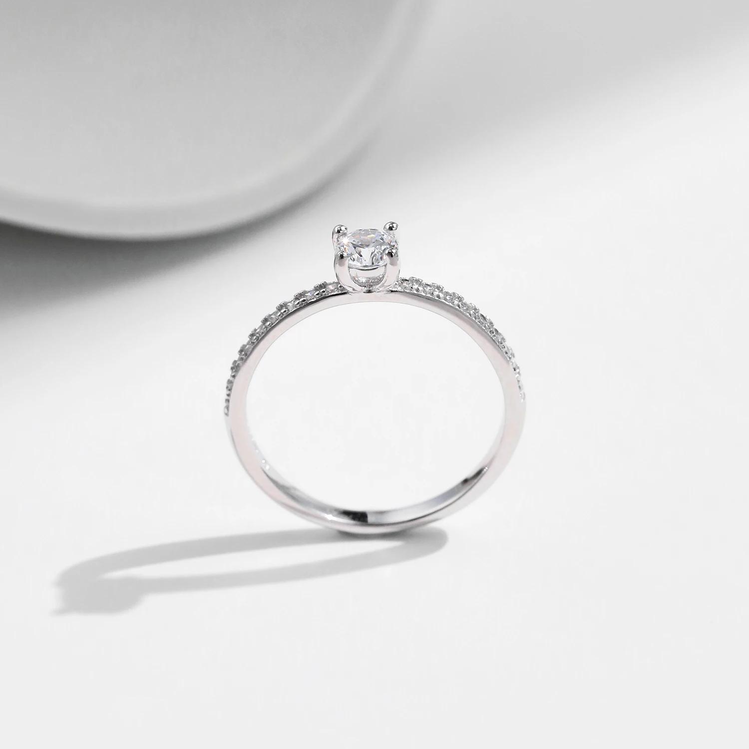 MODIAN D couleur Moissanite bague délicate carré 925 en argent Sterling laboratoire diamant bague po