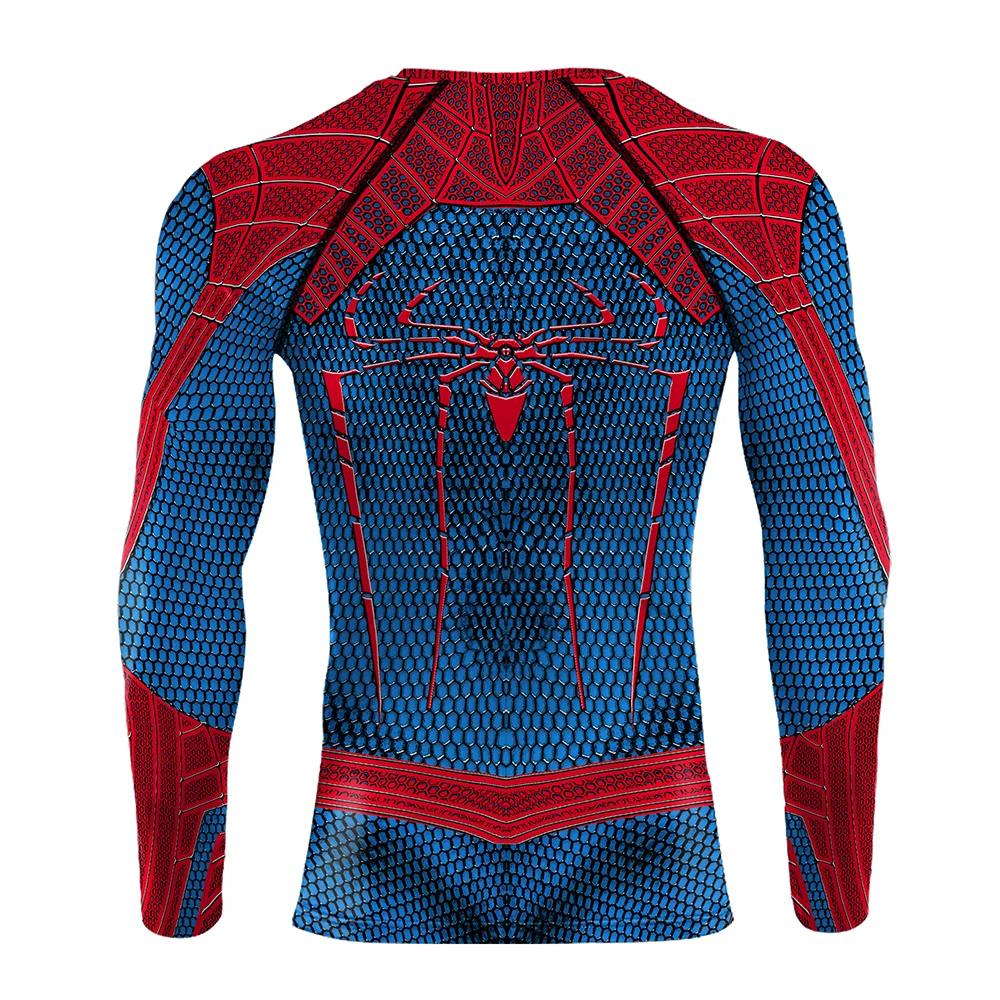 Costume Spider imprimé chemises de Compression pour hommes super-héros Cosplay Gym Fitness vêtements