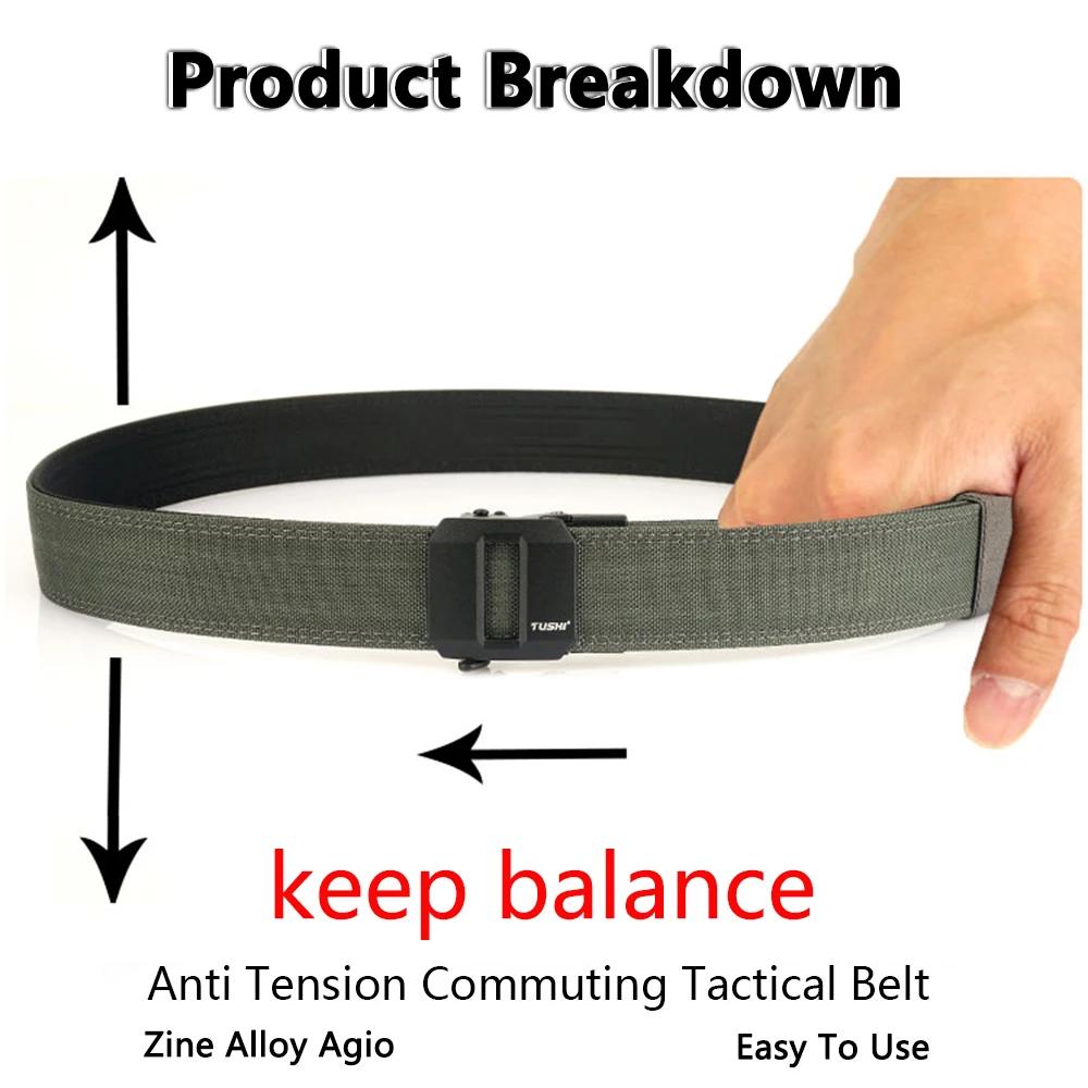 TUSHI ceinture tactique dure pour hommes boucle automatique en métal IPSC pistolet ceinture 1100D Ny