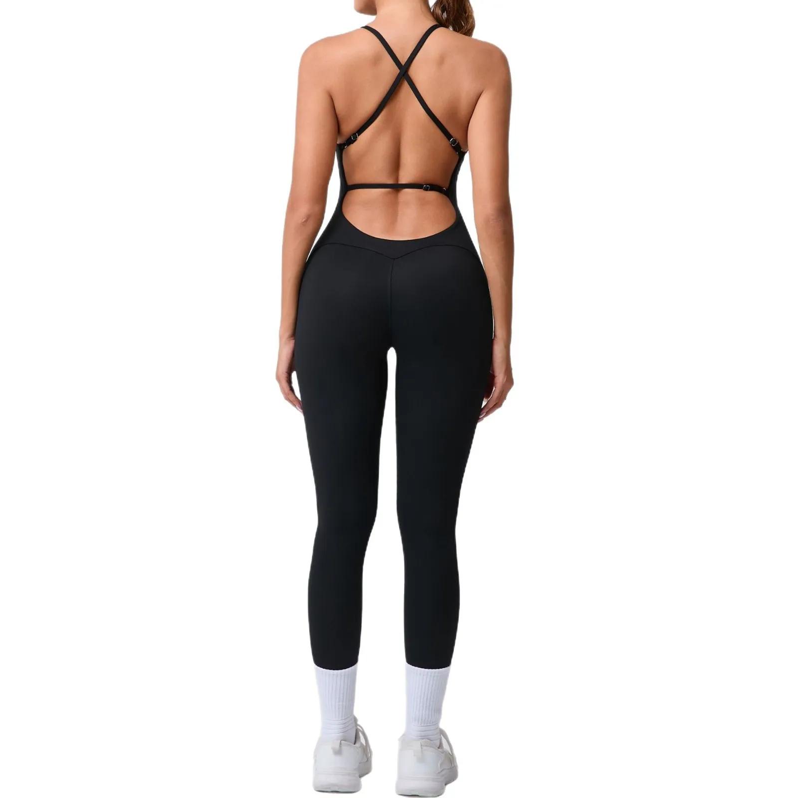 2025 nouveau dos Sexy bretelles croisées beauté dos pêche hanche femmes formation Yoga costume femme