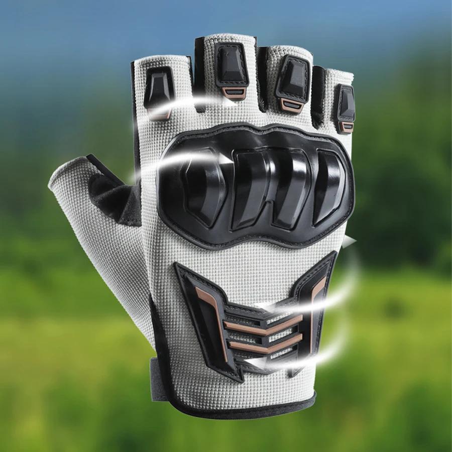 Gants demi-doigt pour hommes, gants de protection d'extérieur F, tenue de sport, résistants à l'usur
