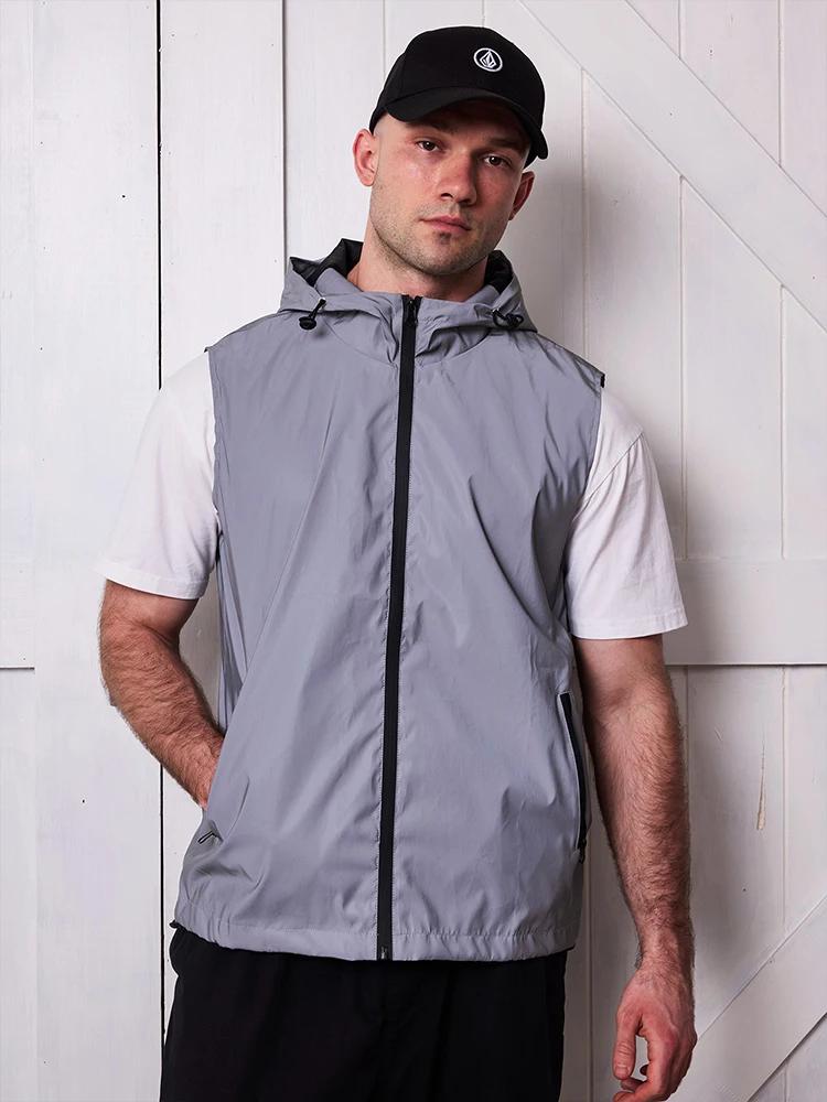 Gilet réfléchissant de nuit pour hommes, à capuche fine, mode décontractée, course en plein air, dan