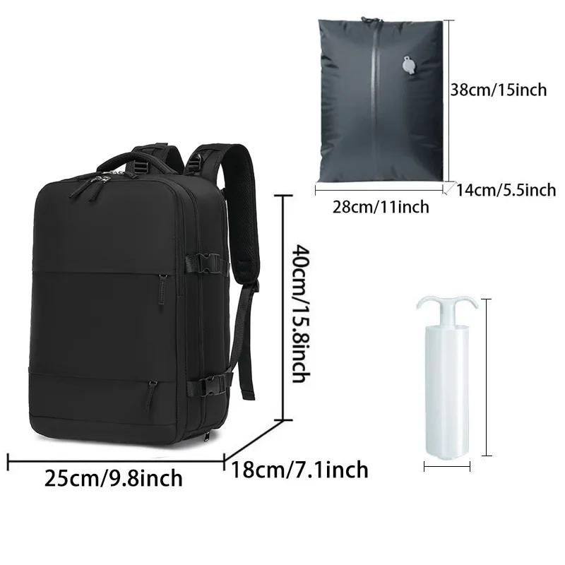 Sac à dos de voyage à pompe à air intégrée scellé sous vide, sac à dos de voyage extensible, équipé 