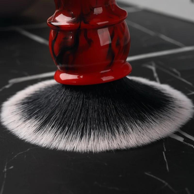 Yaqi Edom 24mm Brosse à raser pour homme avec manche en résine, poils synthétiques, bon nœud Tuxedo