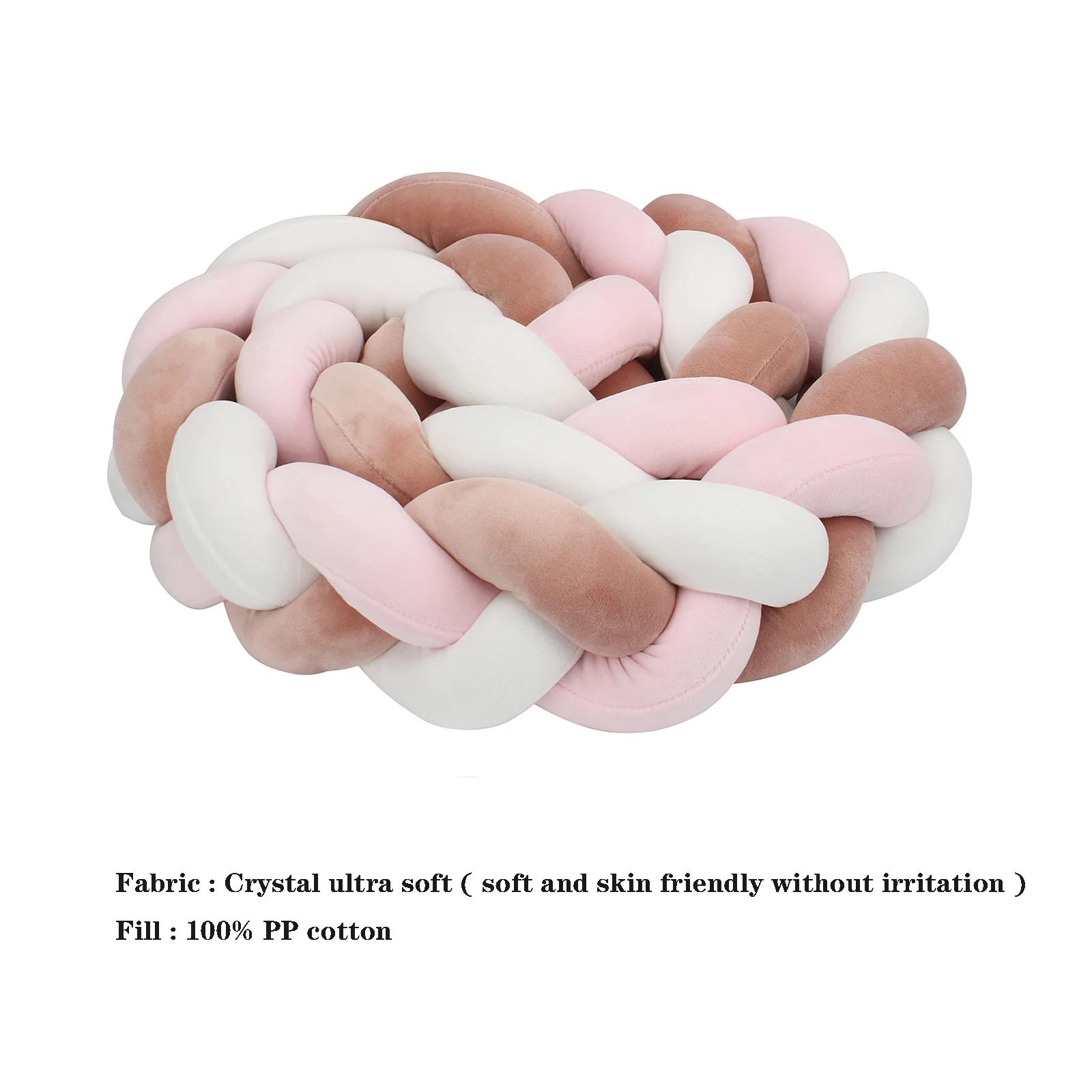 Pare-chocs pour lit de bébé 1-4M, tissage tressé noué à la main, protection de berceau en peluche, o