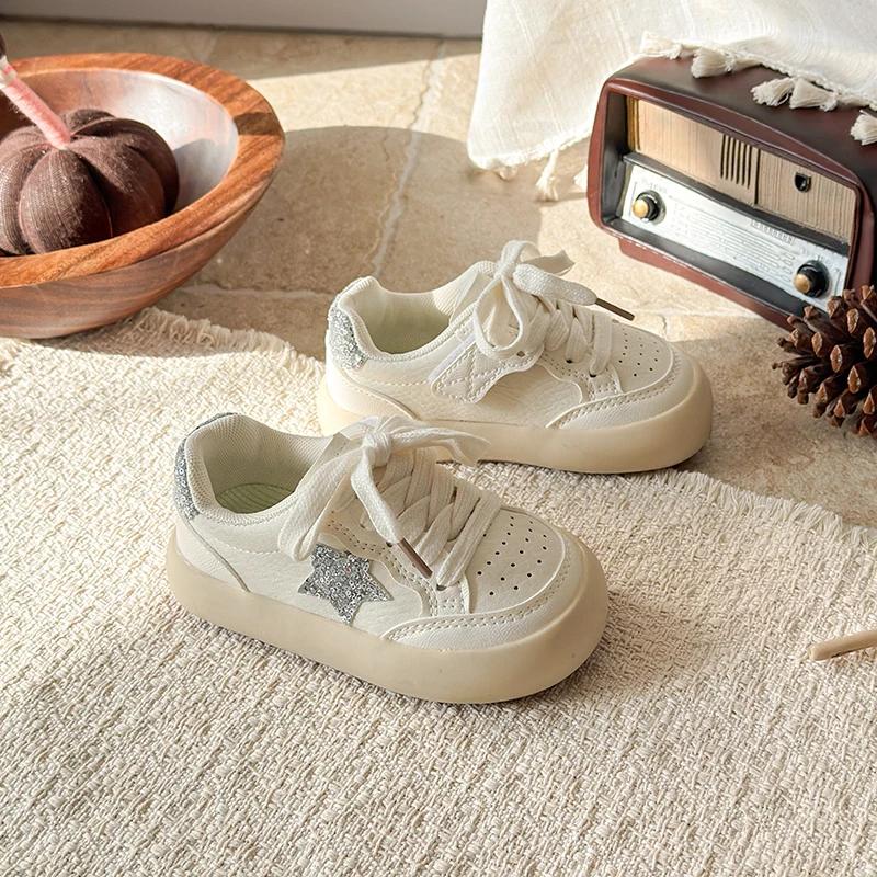 Chaussures Enfant Printemps Automne 2026 KPOP en Cuir Respirant, Baskets Décontractées Antidérapante