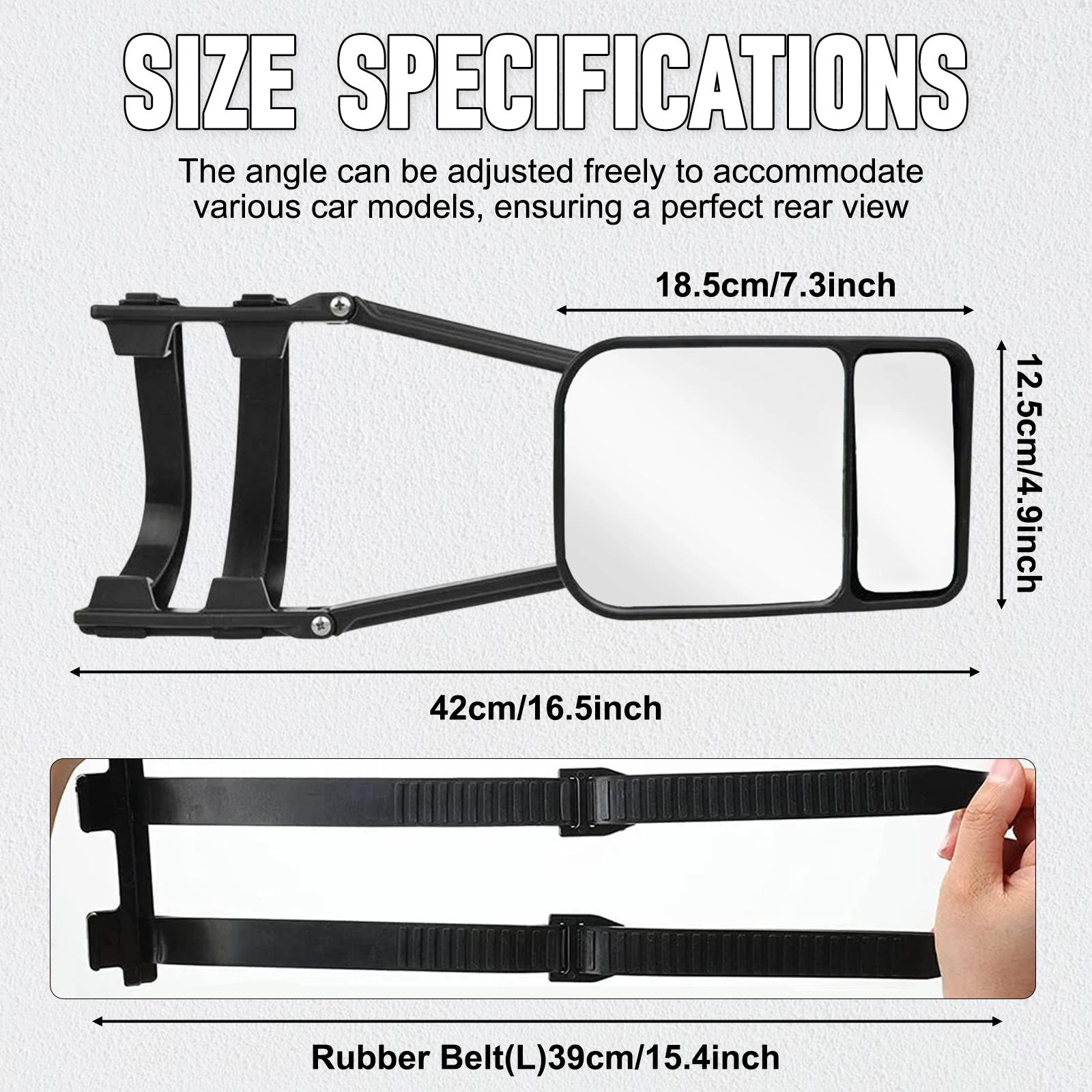 Rétroviseur de remorquage universel pour caravane et voiture, sangle d'extension réglable pour doubl