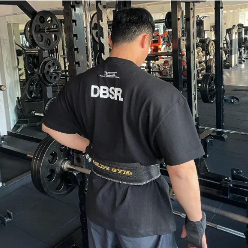 Combinaison de fitness pour homme avec physique musculaire, T-shirt à manches courtes, respirant et 