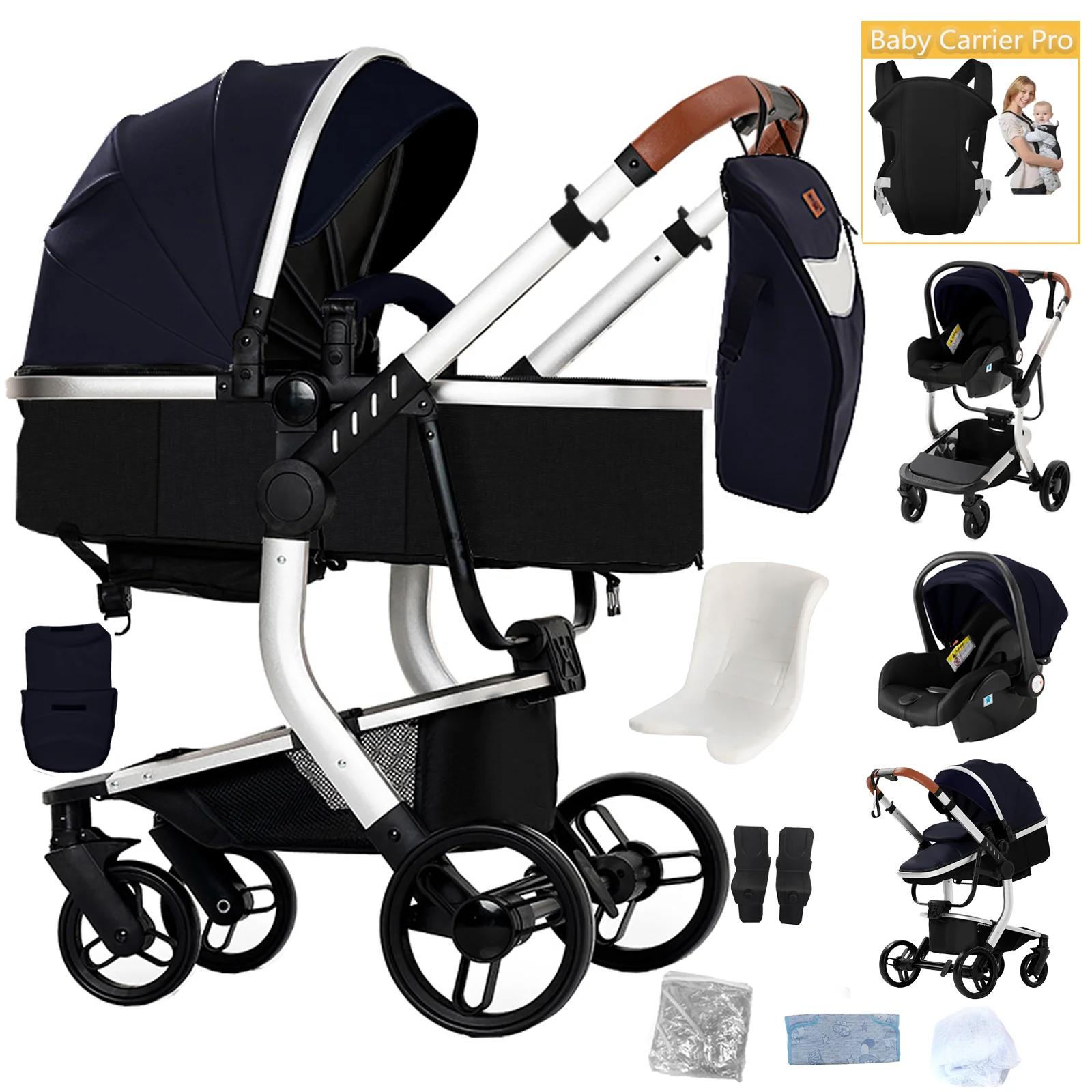 Poussette de bébé de luxe 3 en 1, voiture pour landau, poussette légère pour nouveau-nés, landau, si