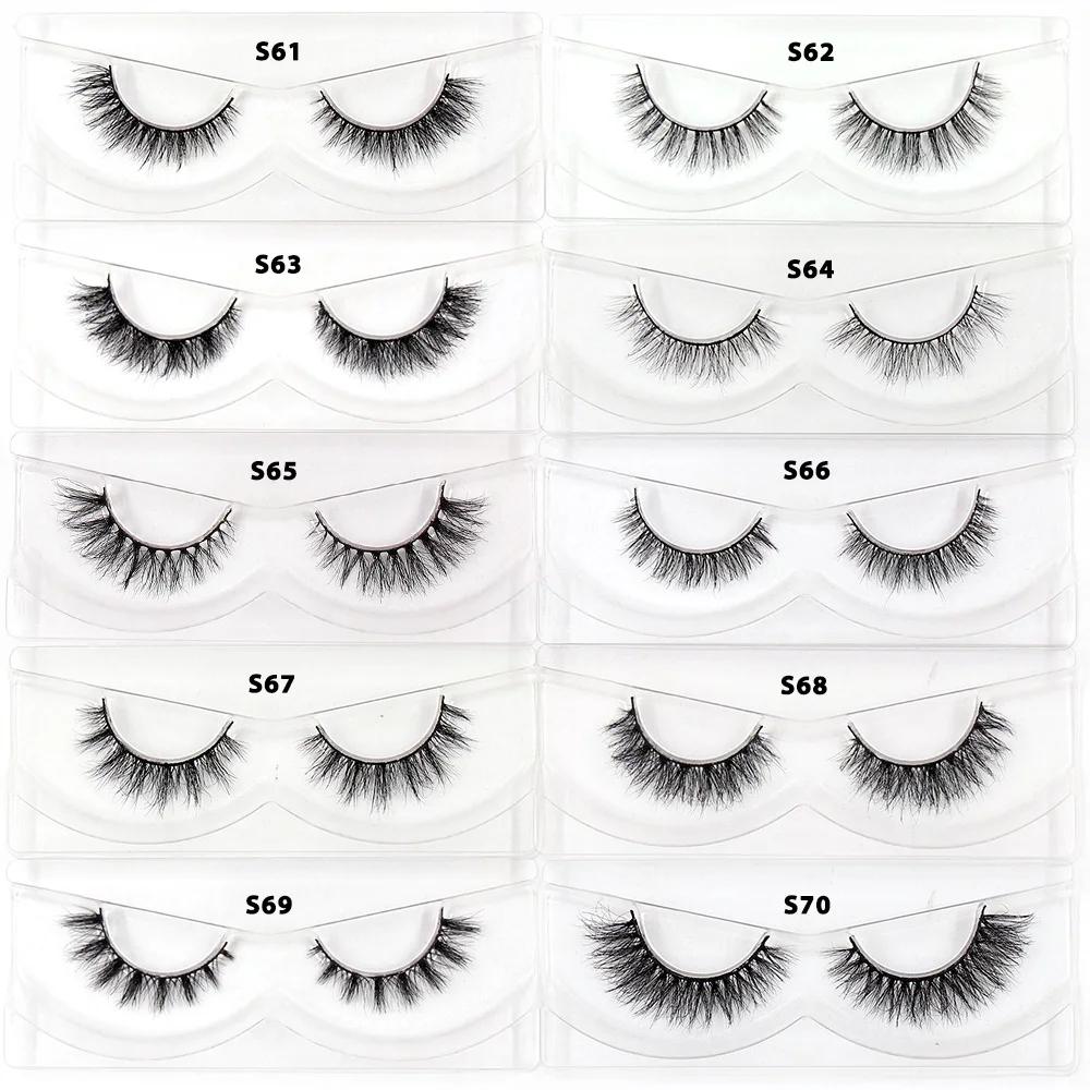 LEHUAMAO10/100 paires de cils de vison en gros doux moelleux court faux cils extension de cils natur
