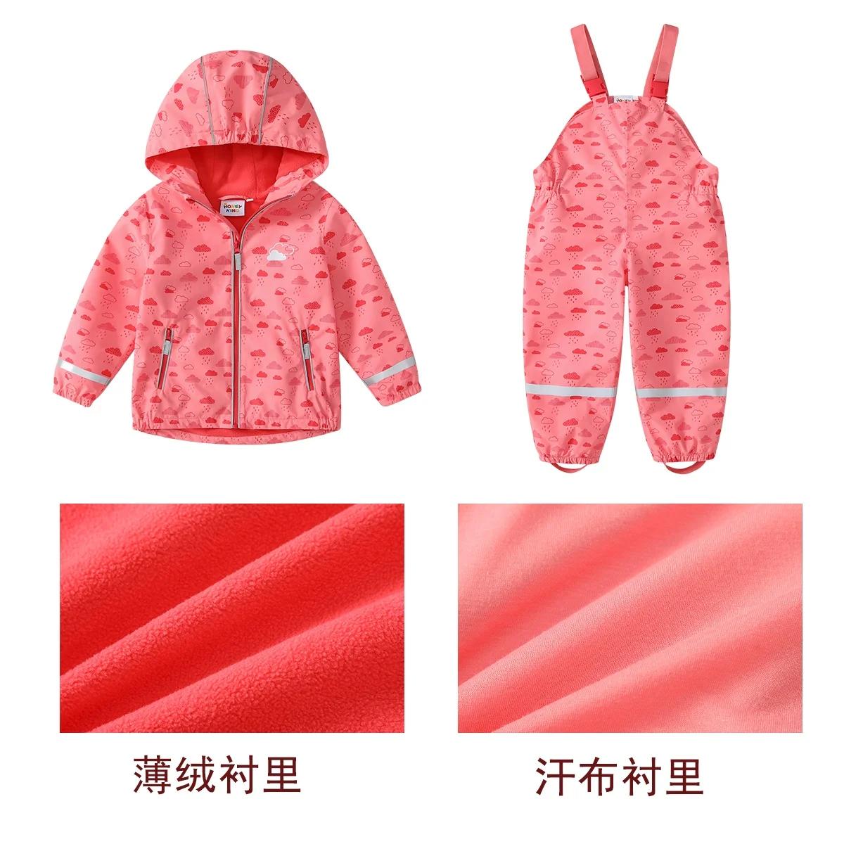 HONEYKING bébé imperméable costume ensemble de vêtements pour enfants salopette imperméable filles c