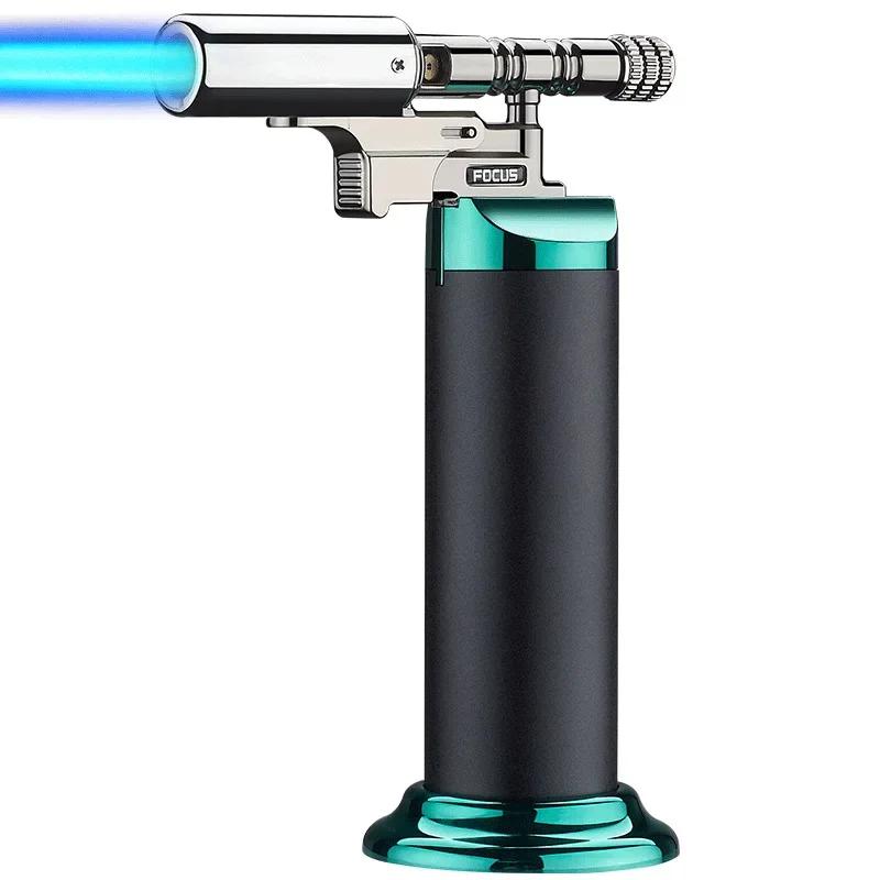 Pistolet de soudage en métal puissant, coupe-vent, torche à Jet de flamme bleue, briquet à gaz, ciga