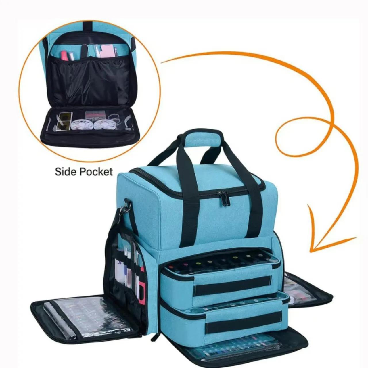 Sac de rangement pour vernis à ongles en tissu Oxford, grande capacité, multi-compartiments, sac à m