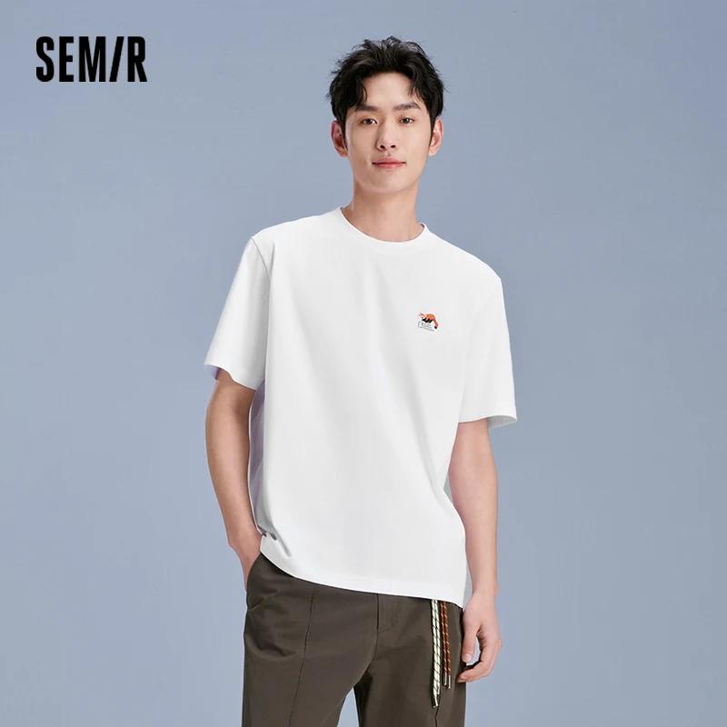 T-shirt Homme Semir 2026 Séchage Rapide Style Couple Brodé Nouvelle Arrivée Décontracté Doux Usage Q