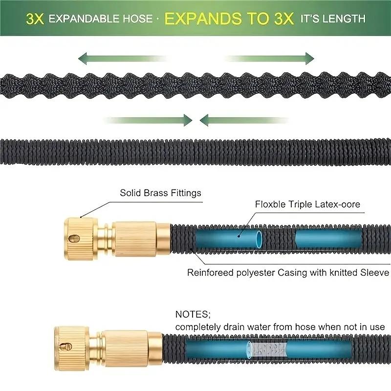 Tuyau d'arrosage Flexible et extensible de haute qualité, buse haute pression, pistolet de nettoyage