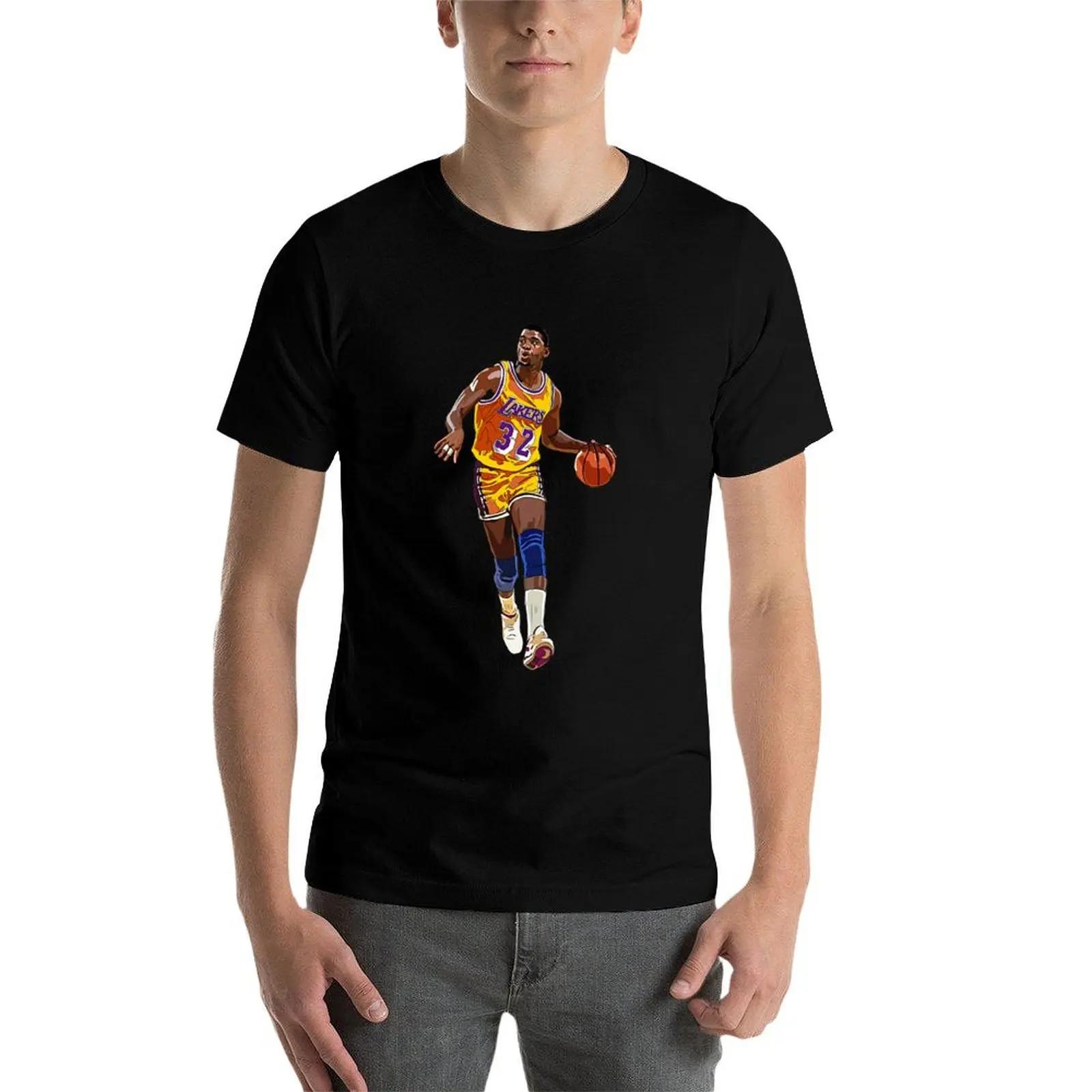 T-Shirt Magic Johnson Vintage pour hommes, chemises d'affliction, vêtements d'été, médicaments, gran