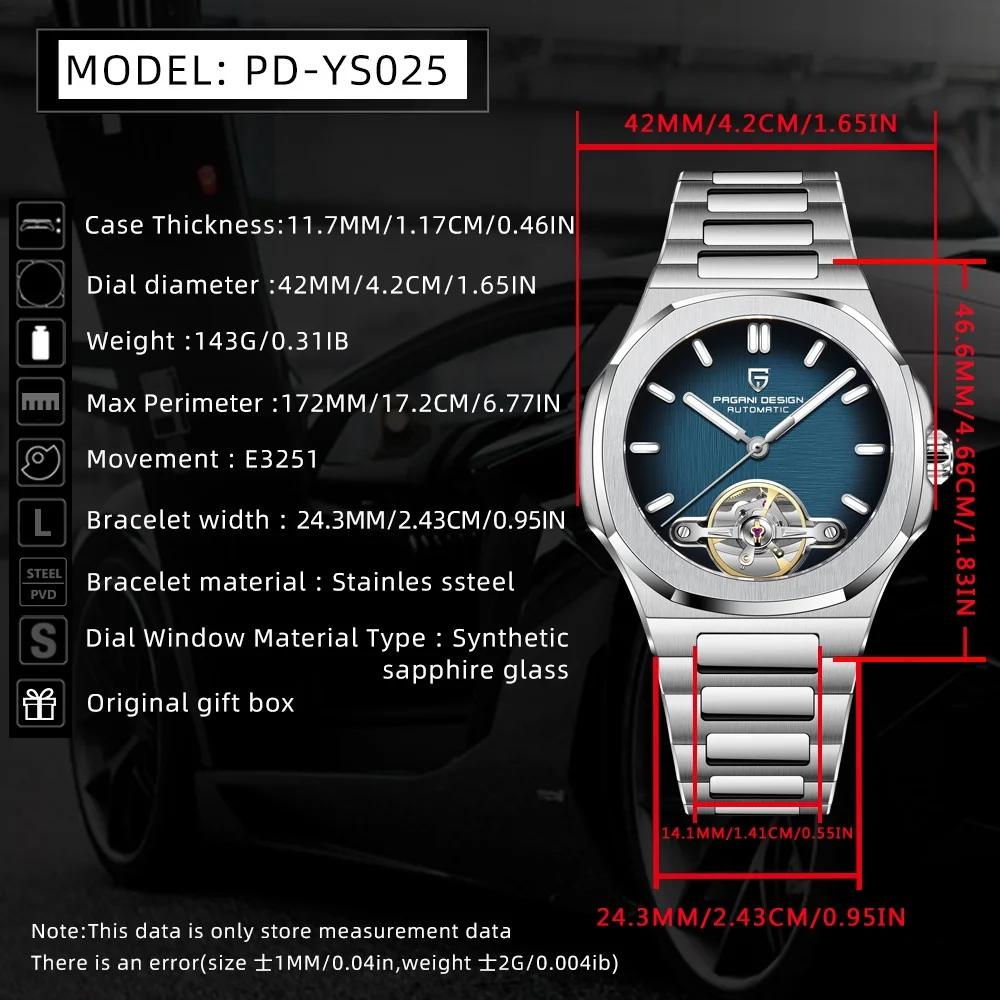 PAGANI DESIGN nouvelle montre mécanique à Tourbillon creux pour hommes Sport élégant saphir montre é