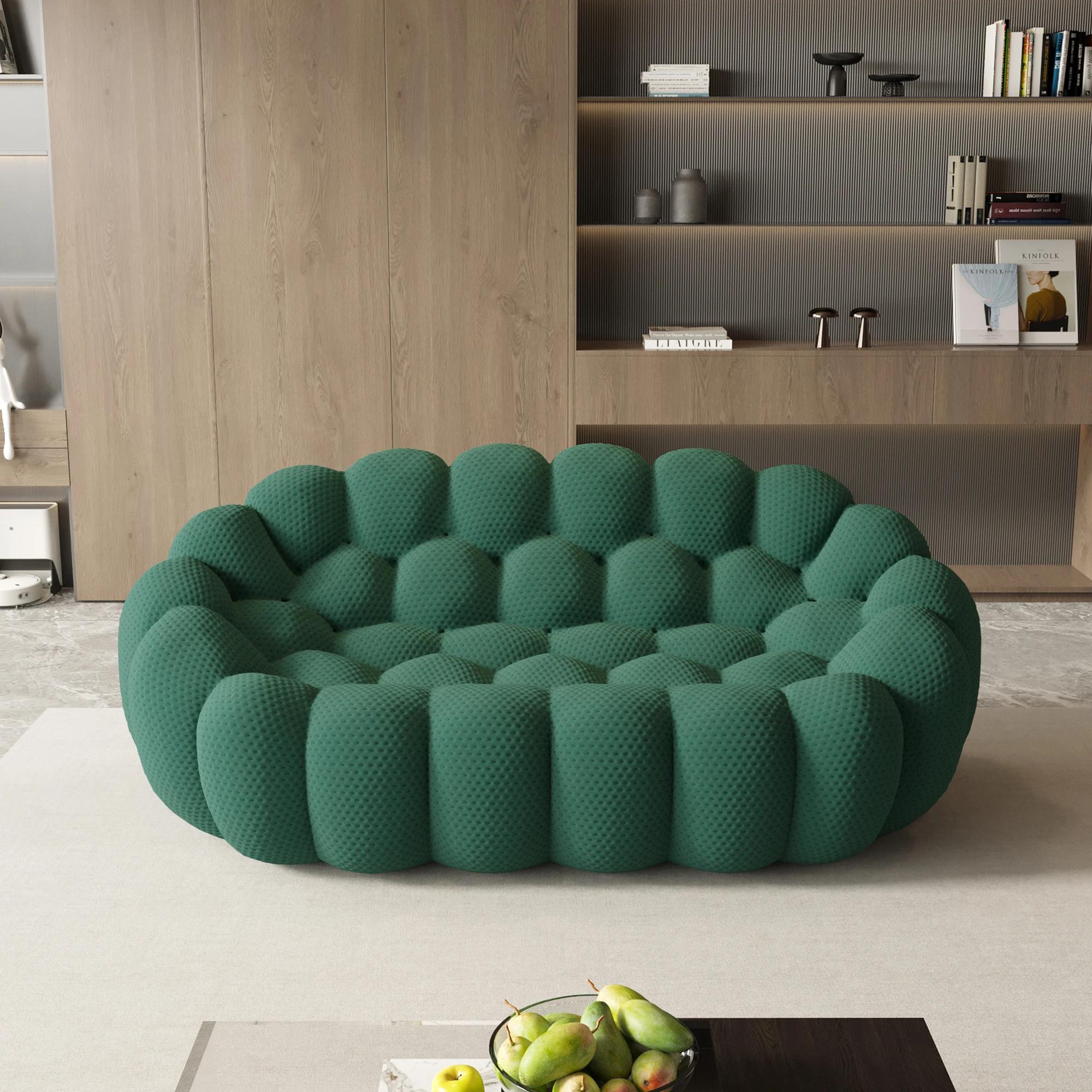 Sdorens 78 ''canapé désossé incurvé moderne confortable tissu tricoté 3D causeuse canapé canapé pare