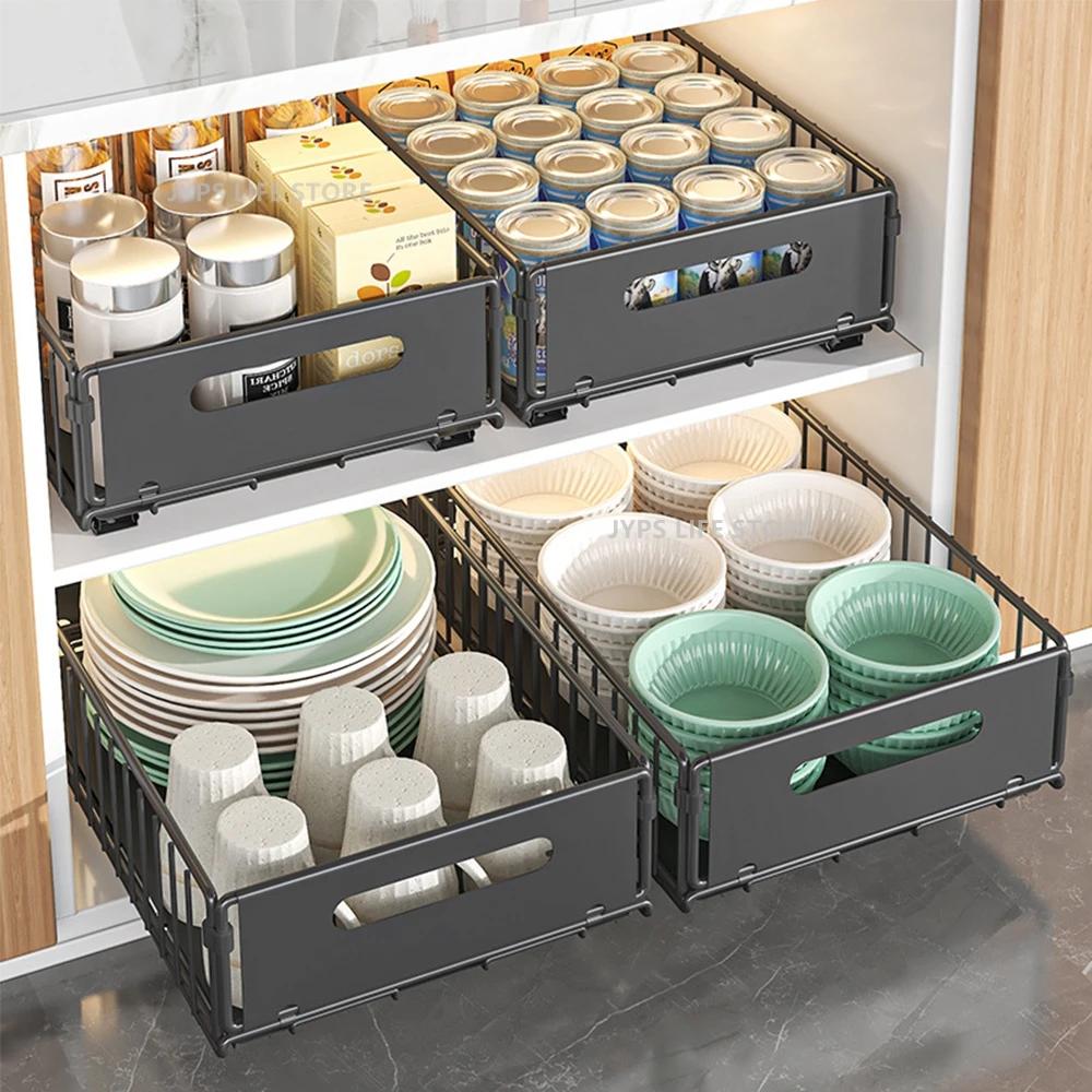 Support de rangement de cuisine, organisateur d'armoire extractible, tiroir coulissant, plateau de r