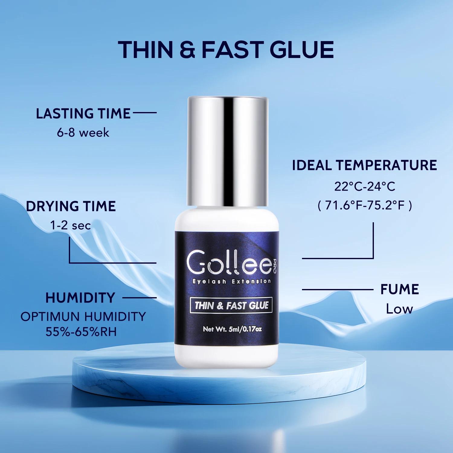 Gollee – colle à cils 1S, rétention du temps de séchage, 6 à 8 semaines, colle pour extensions de ci