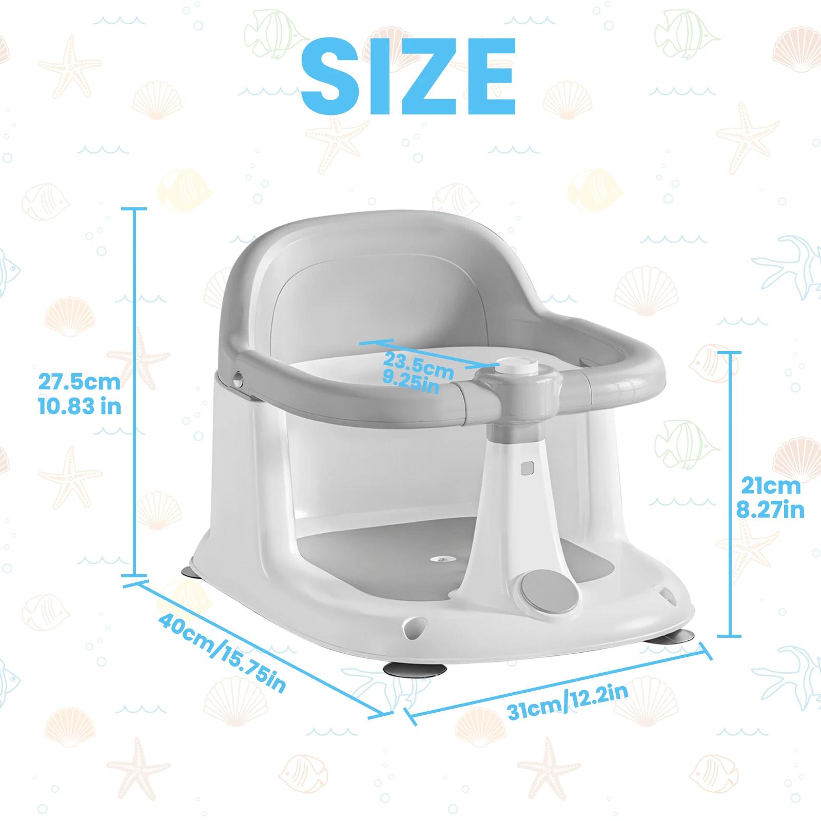 Siège de bain pour bébé de 6 mois et plus, siège de bain assis, chaise de baignoire antidérapante po