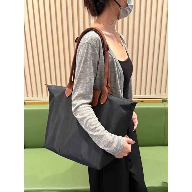 Sac fourre-tout pliable vintage pour femmes 2026, sac à main classique pour femmes, sac en nylon imp