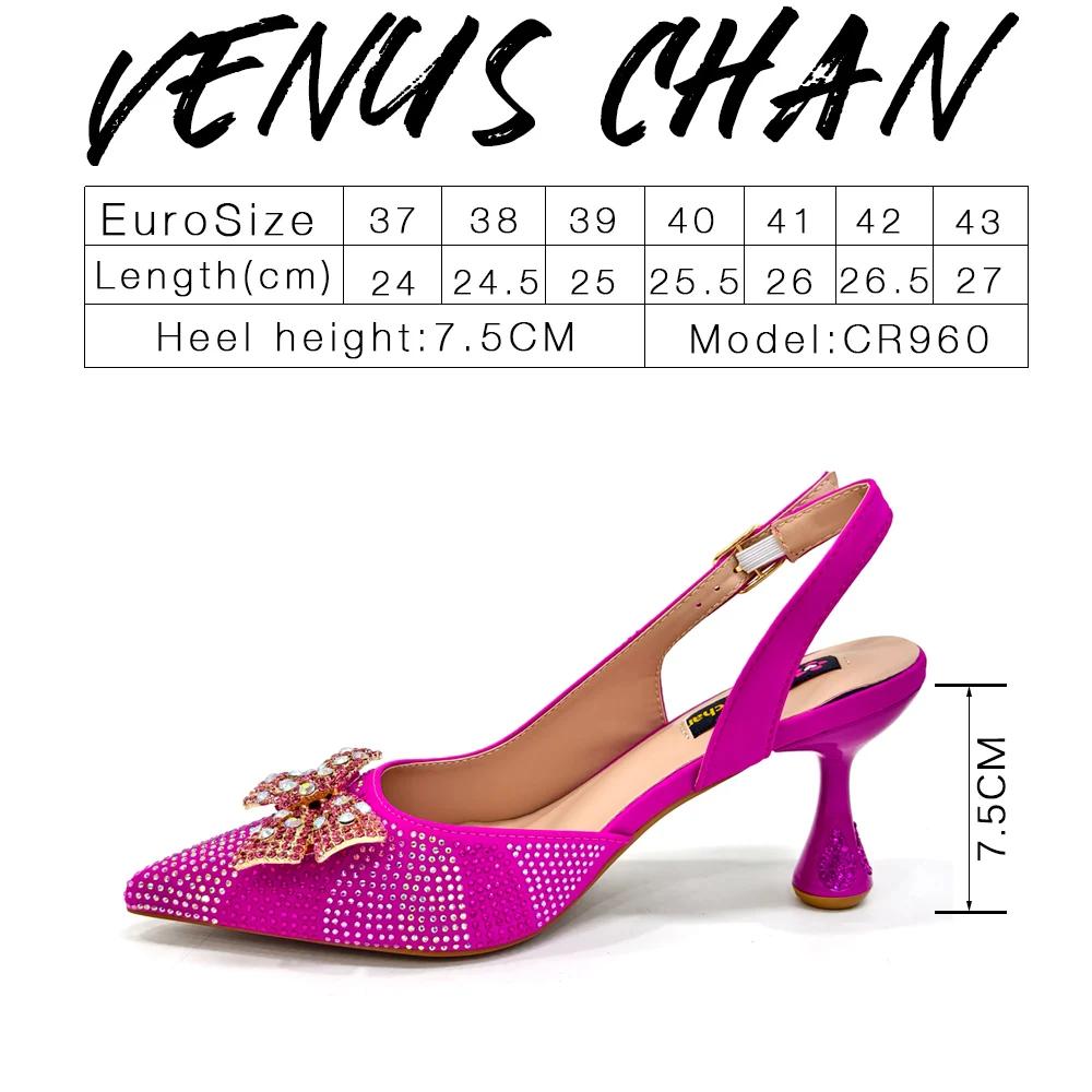 Venus Chan Chaussures pour femmes au design italien et sac papillon en strass – Parfaites pour les m