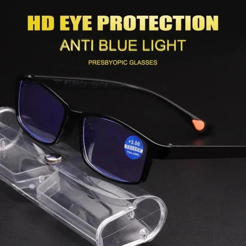 Lunettes de lecture Anti-lumière bleue, monture noire épaisse, lunettes portables pour presbytie + 1