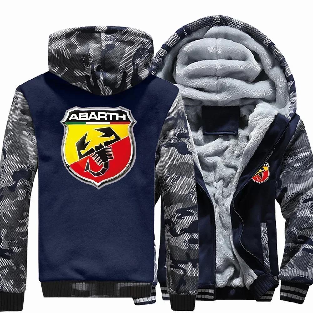 Nouveau hiver hommes Abarth Logo veste à capuche mode haute qualité décontracté doublure en laine po