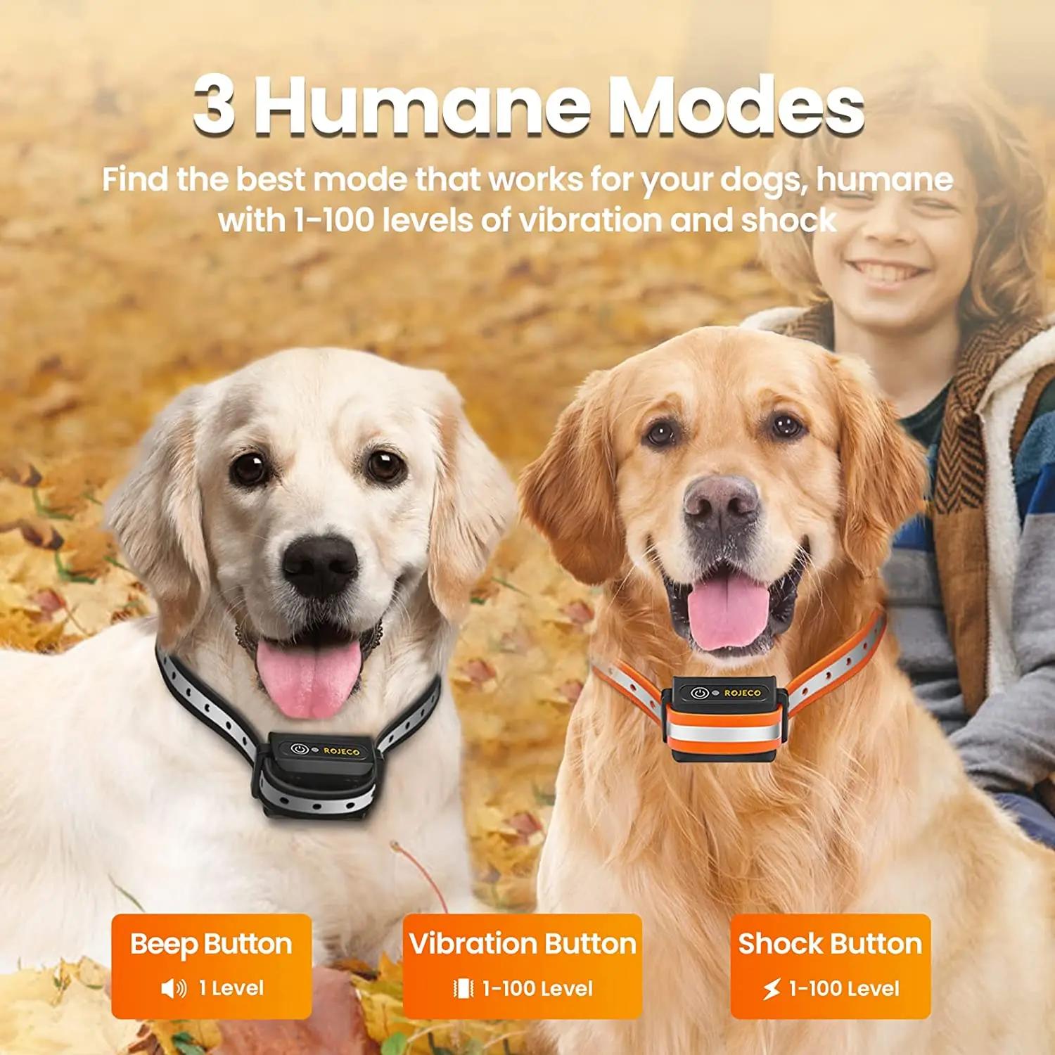 ROJECO 1000m électrique collier de dressage de chien télécommande collier de dressage pour animaux d