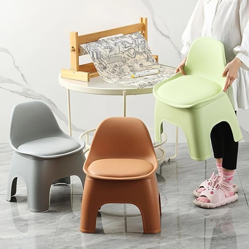 Tabouret circulaire en plastique, chaise de ménage, petit tabouret, chaise à dossier, canapé, Table 