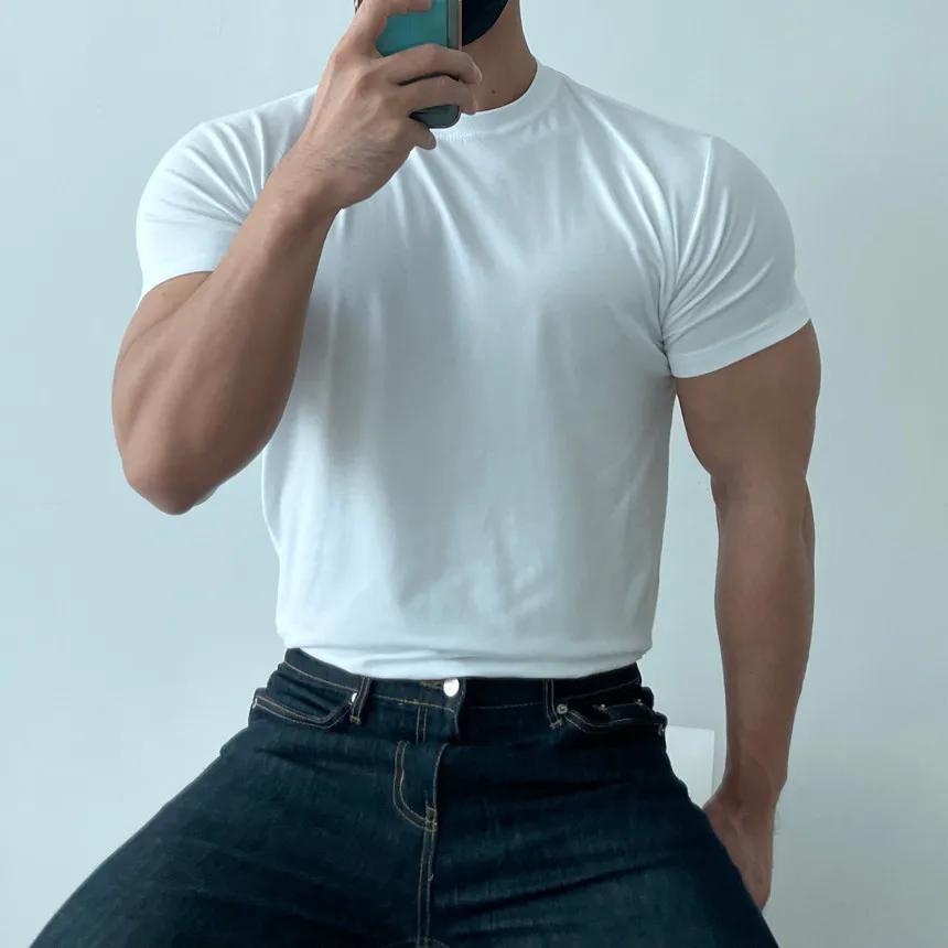 T-shirt d'Entraînement à Manches Courtes pour Homme, Haute artificiel asticité, Coton Respirant, vac