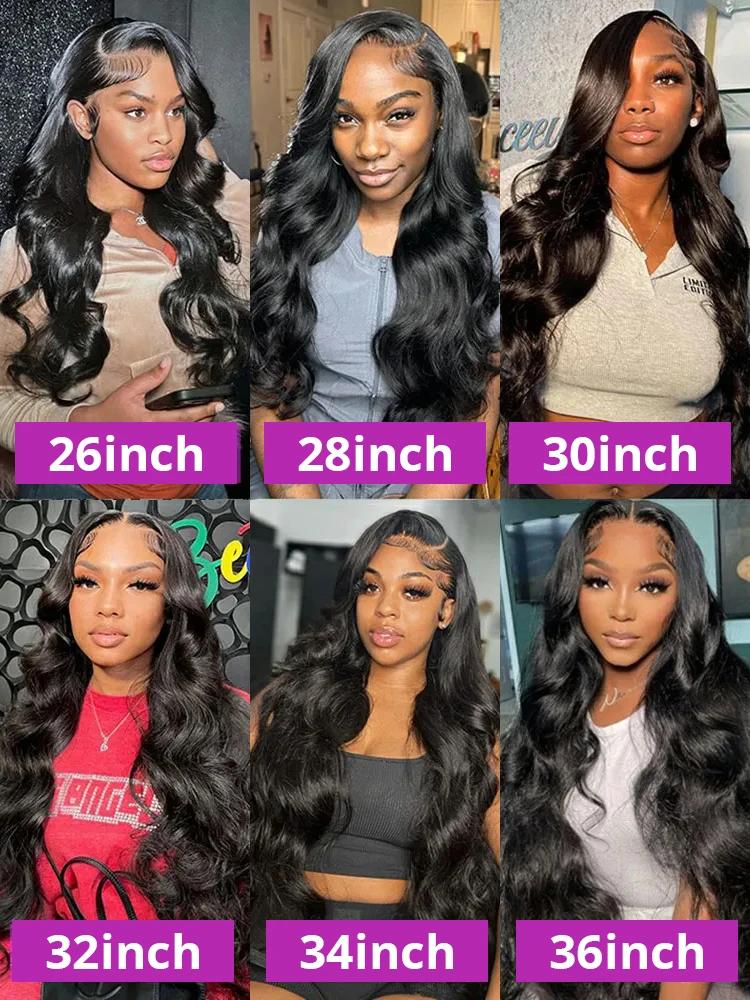 Perruque Lace Front Wig Body Wave sans colle pour femme, cheveux naturels, pre-à-porter, 13 age HD, 