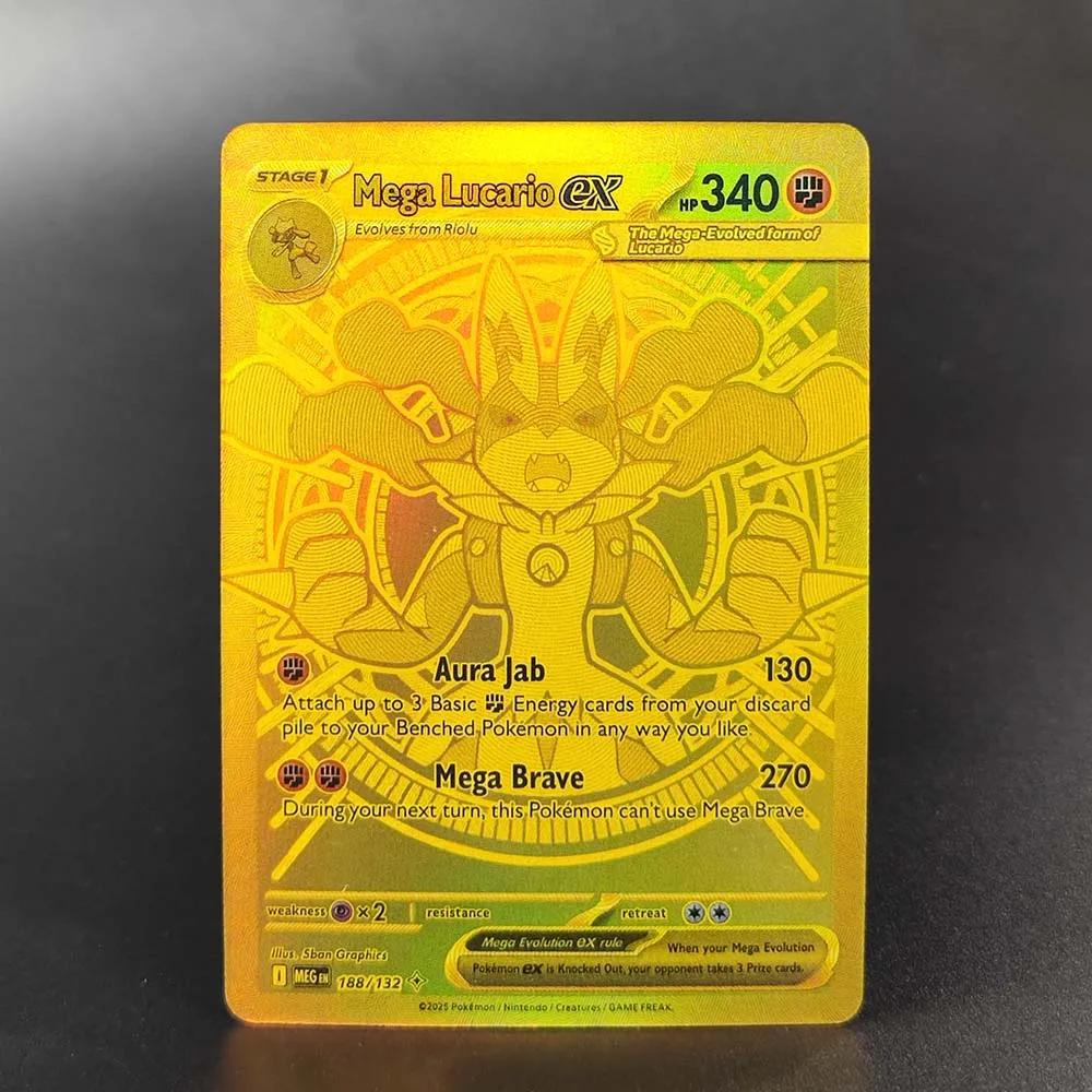 Cartes de Collection anglaises Pokemon 2025, MEGA2 Dragonite MEGA Charizard Lucario Gardevoir EX, je