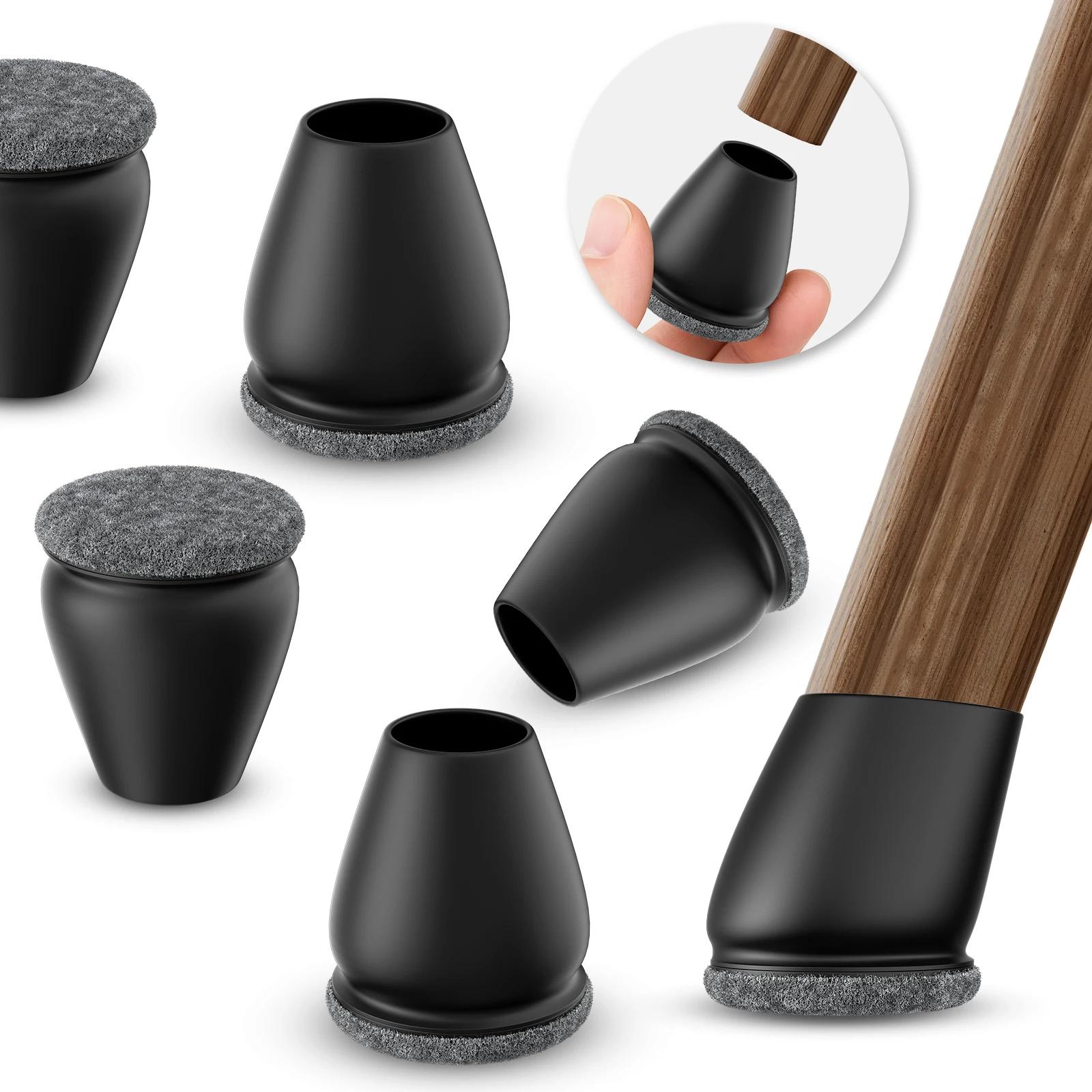 8 protections de pieds de chaise en silicone, diagonales, avec coussinets en feutre épais, en TPE, p