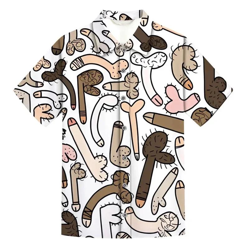 Nouvelles Chemises Hawaïennes Courtes pour Hommes 2026, Style 3D, Imprimé Champignons, Tendance, Coo