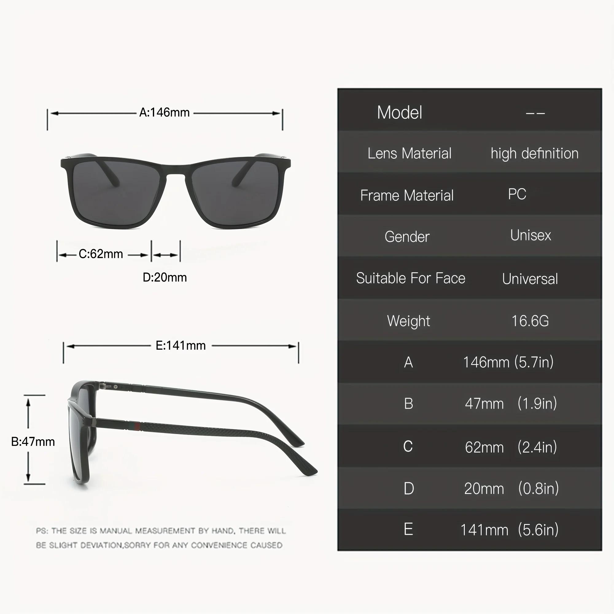 Lunettes de soleil polarisées carrées 2023, Anti-éblouissement, pour fête d'été, vacances, voyage, c