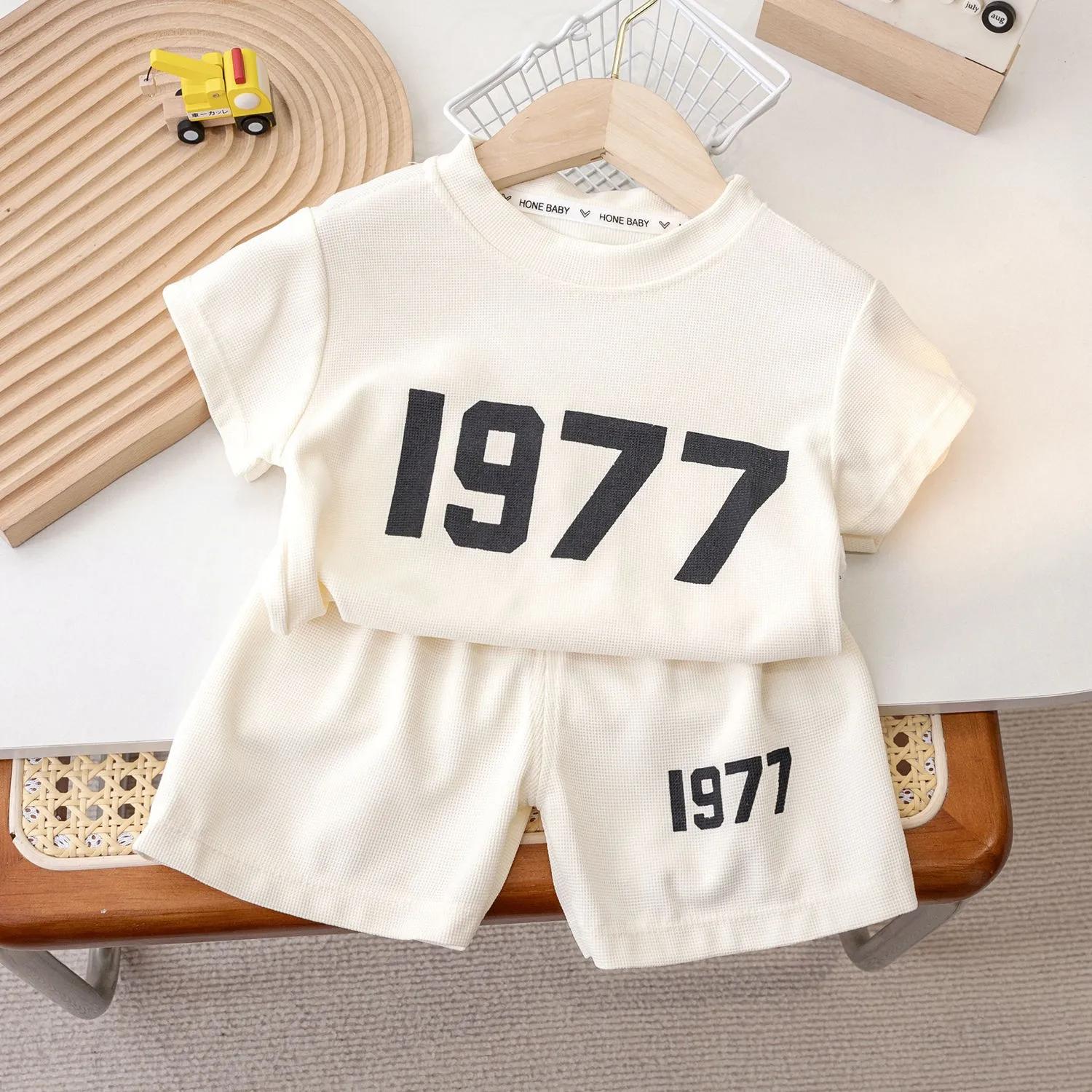 Vêtements d'été pour enfants de 1, 2, 3 et 4 ans, T-shirt à manches courtes, shorts trempés, design 