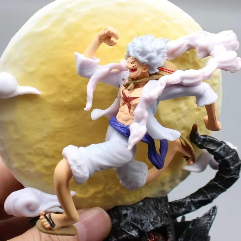 Figurine d'anime One Piece de 12 cm, fée de la lune Nika Monkey D Luffy Gear 5 avec lumière lunaire,