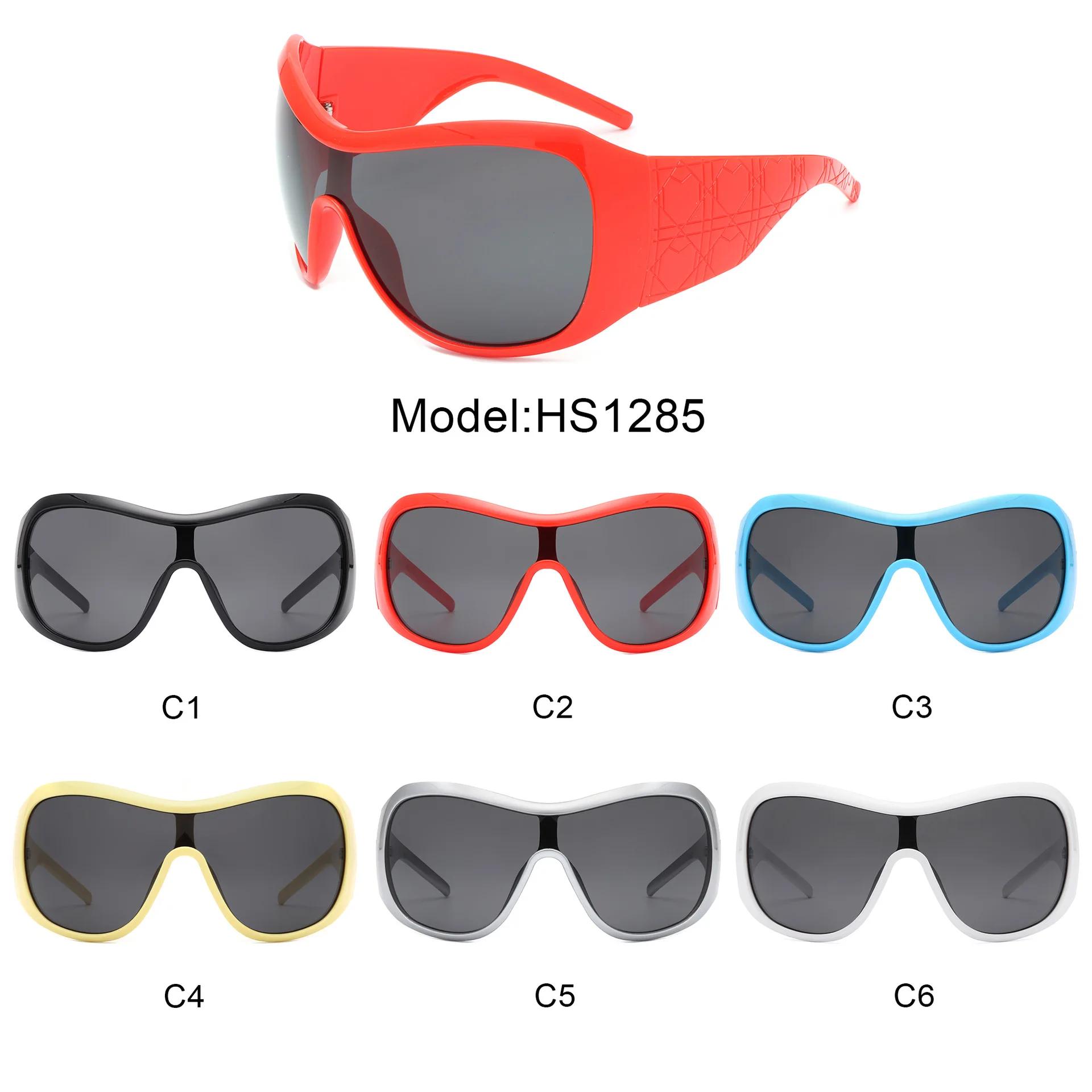 Lunettes de soleil surdimensionnées Y2K pour femmes et hommes, une pièce, vintage, bouclier carré dé