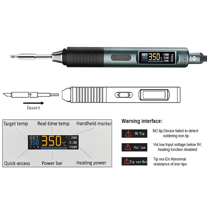 ALIENTEK T90 fer à souder intelligent 140W affichage numérique Portable sommeil automatique PCB préc