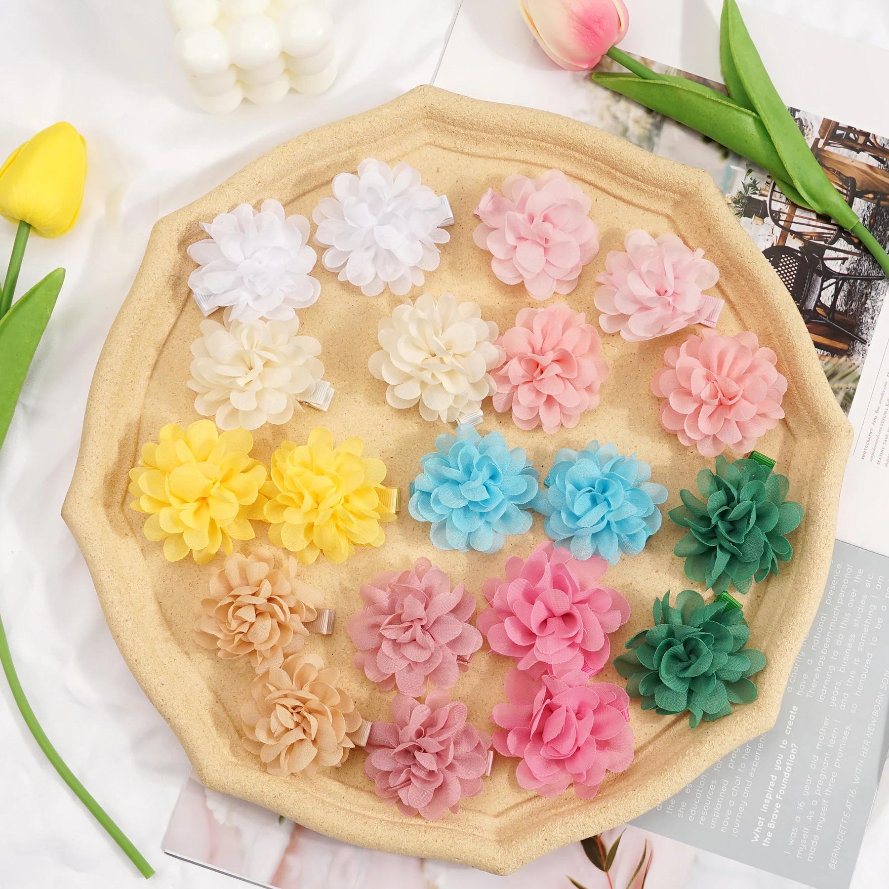 14/40 pièces, nœuds pour cheveux en chiffon de 2 pouces, entièrement doublés, petites pinces à cheve