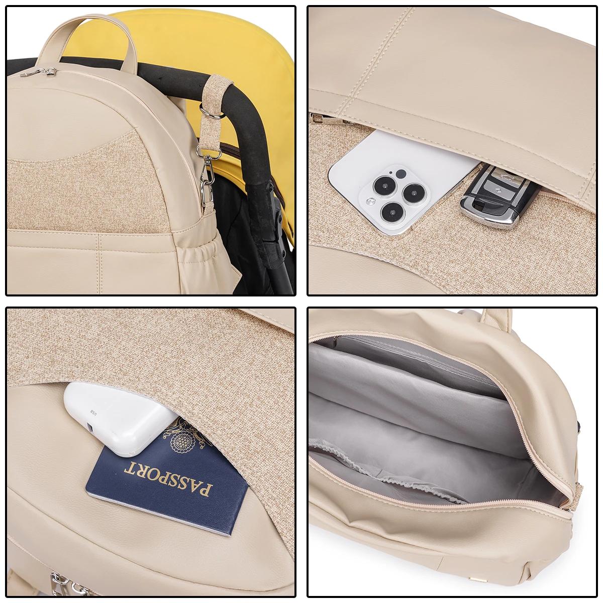 Soboba sac à dos à couches pour femmes sac à langer multifonctionnel de grande capacité avec 2 sangl