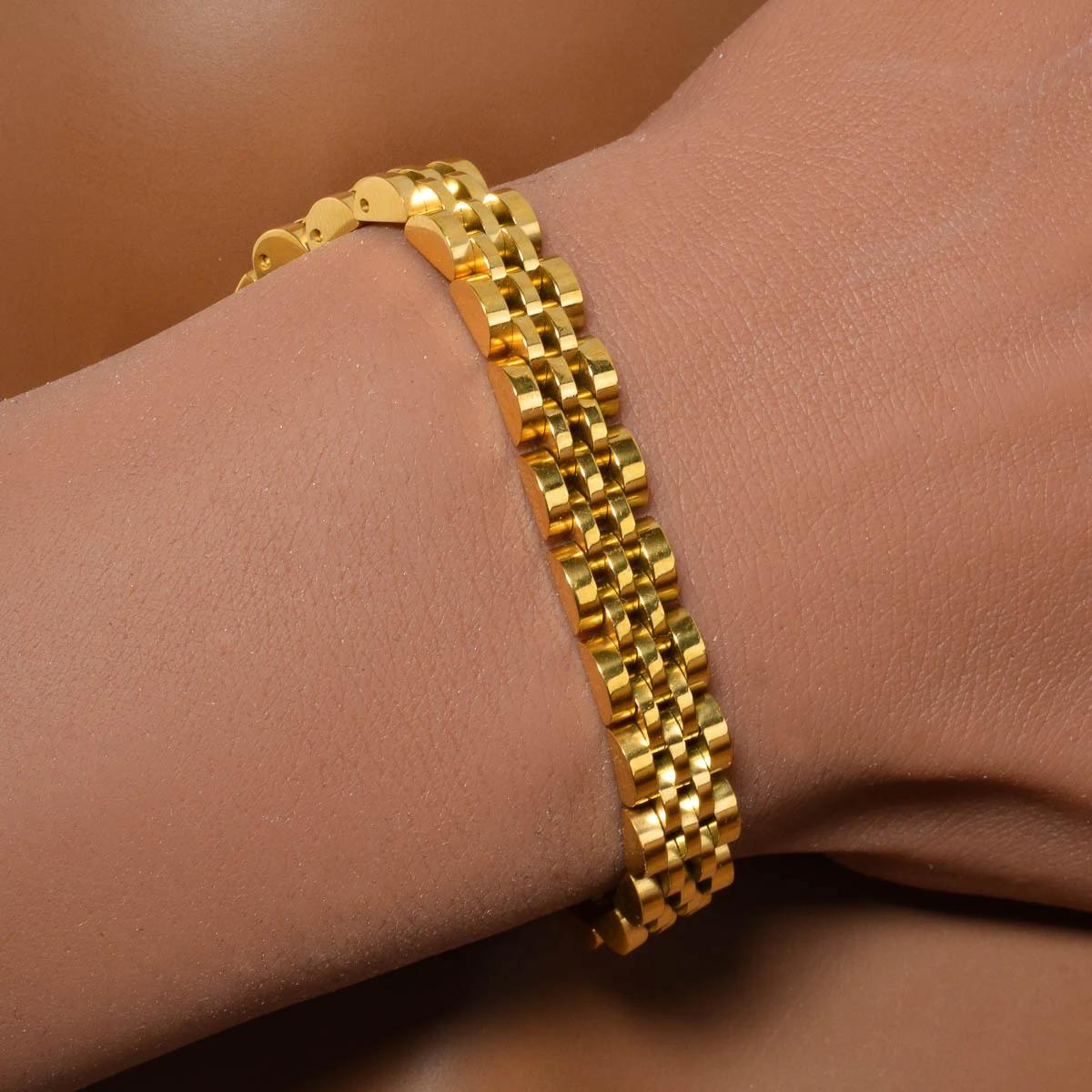 Bracelet en Acier Inoxydable pour Homme et Femme, 1 Pièce, Large de 8mm, Design Simple Classique, Hi