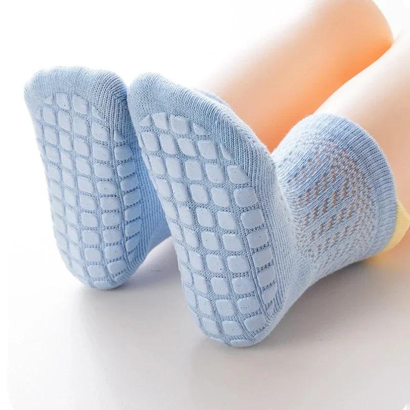 Lot de 3 paires de chaussettes en coton pour bébé fille, 6 couleurs, respirantes, fines, ajourées