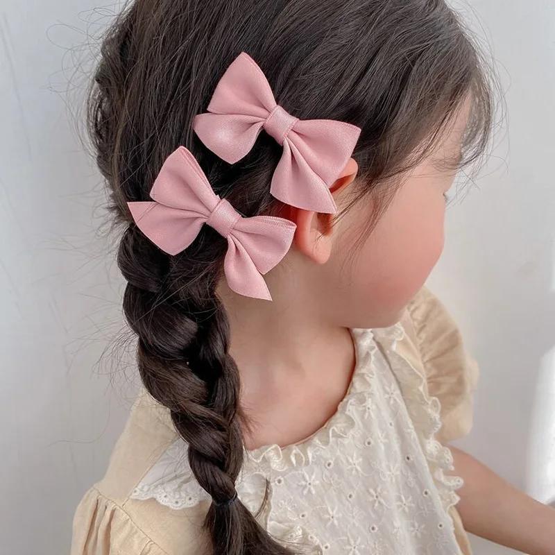 2 pièces nouveau mignon arc couvre-chef doux petite fille cheveux accessoires été filles Net rouge C