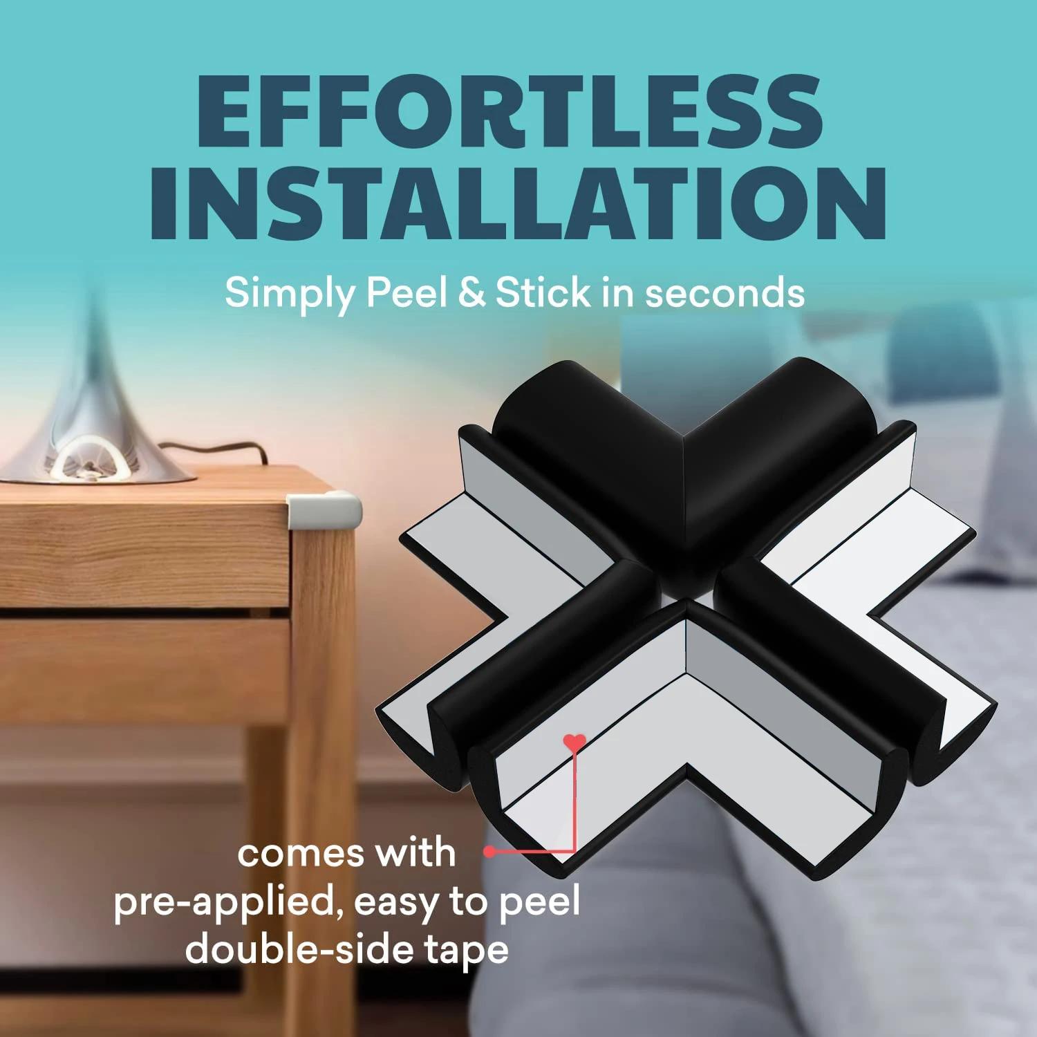 Protections d'angle souples pour bébé, 4 pièces, protection d'angle de Table pré-adhésive pour meubl